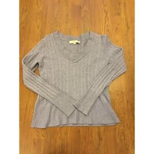 Ann Taylor LOFT Sweater Womens Size S Purple V Neck Wool Rabbit hair Blend